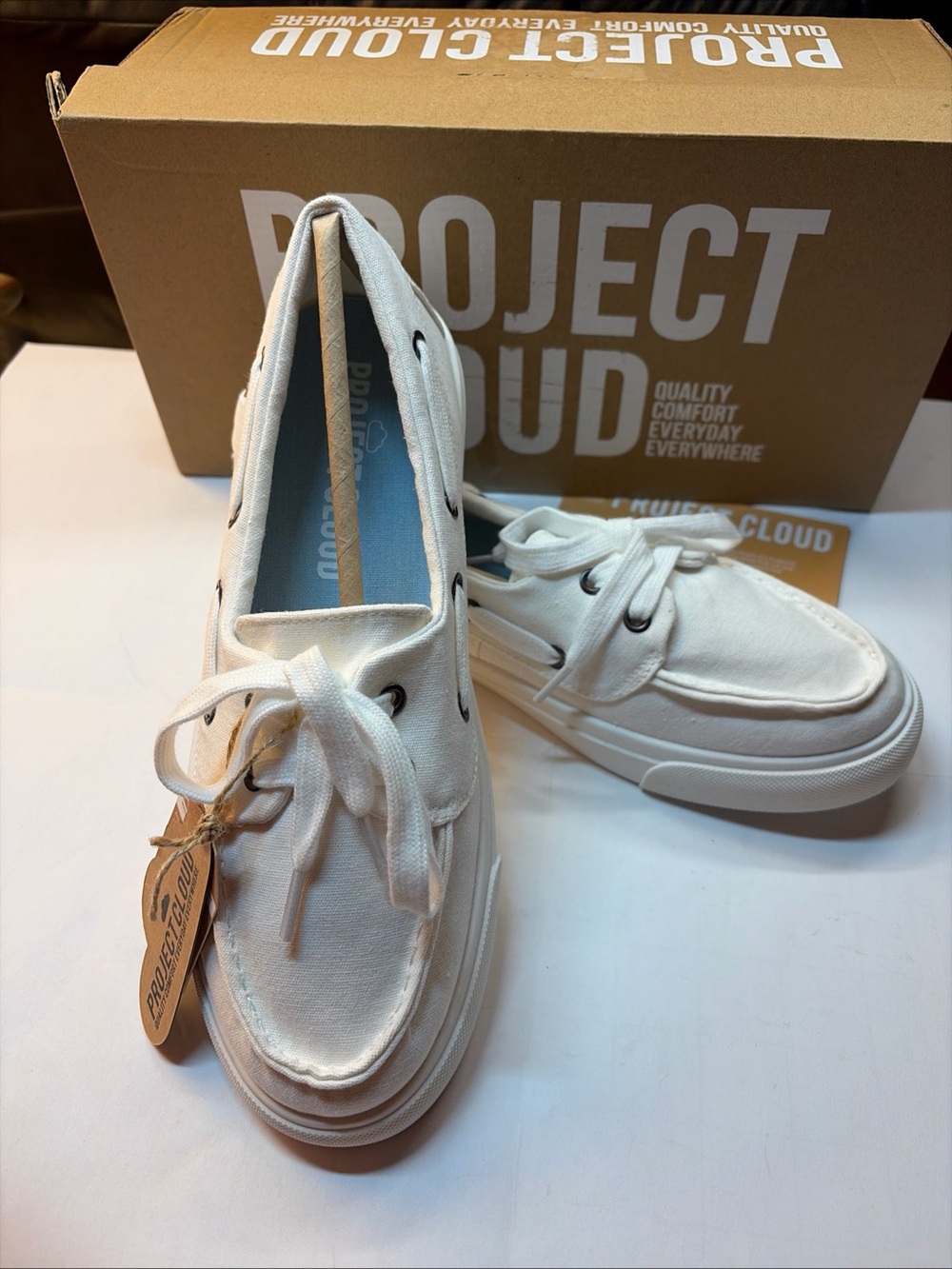 Project Cloud Canvas Sneakers for Women - Memory Foam Slip On Size8.5